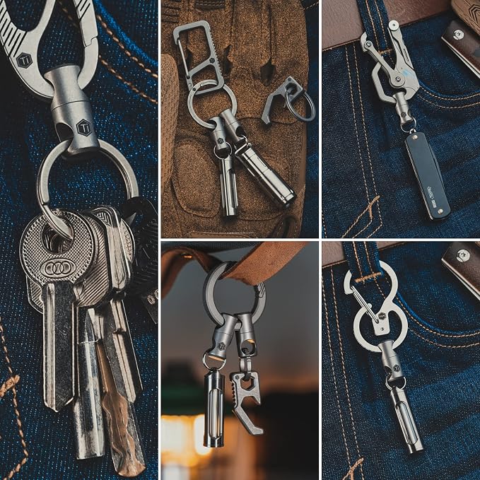 KeyUnity Titanium Swivel Key Ring Keychain Connector