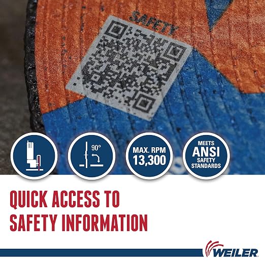 Weiler 58020 4-1/2 Inch Cutting Wheel, Tiger Zirc Steel/Metal Fast Cut & Long Life High Performance Cutting, .045" Z60T Type 27 7/8" Arbor, Pack of 25