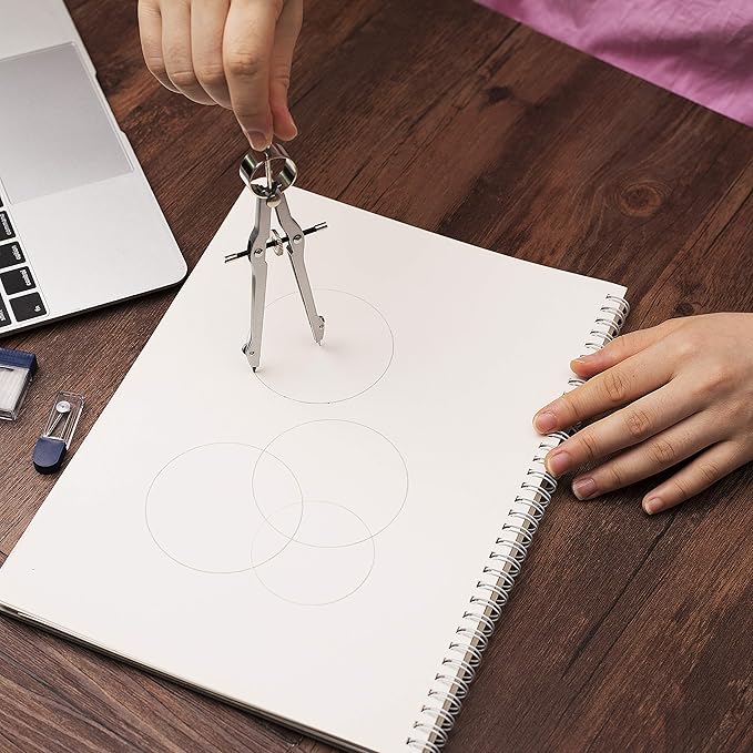 Mr. Pen- Professional Compass for Geometry, Extra Lead, Metal Compass Drawing Tool for Students, Drafting and Engineering, Technical Drawings, Circles and Geometry Projects
