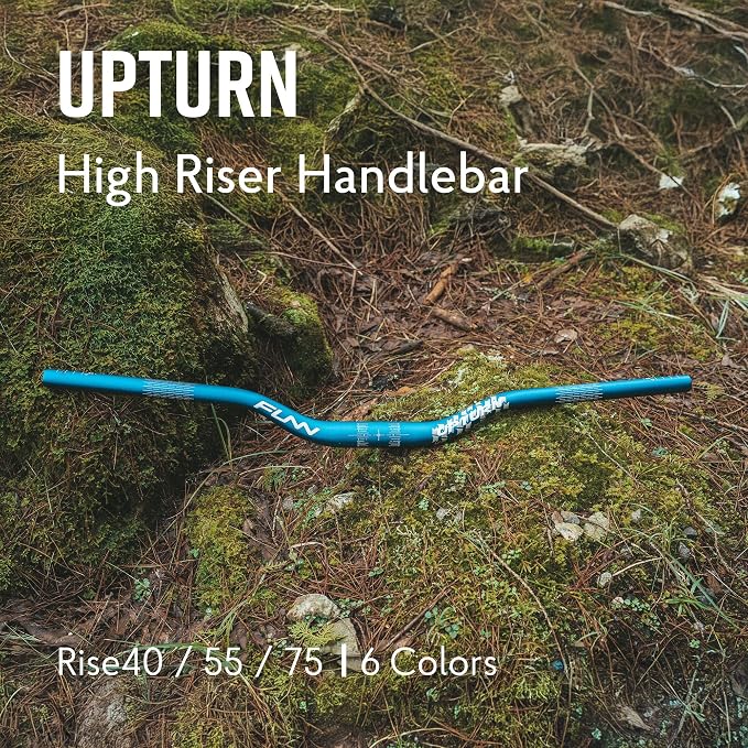 Funn Upturn High-Rise Mountain Bike Handlebar with Bar Clamp 35mm and Width 800mm, Durable and Lightweight Alloy Riser Handlebar for MTB and BMX Bike, Rise 55mm MTB Handlebar (Orange)