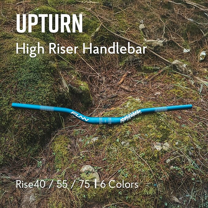 Funn Upturn High-Rise Mountain Bike Handlebar with Bar Clamp 35mm and Width 800mm, Durable and Lightweight Alloy Riser Handlebar for MTB and BMX Bike, Rise 40mm MTB Handlebar (Orange)
