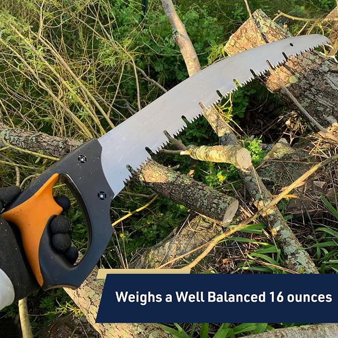 Kings County Tools Large Arborist Raker-Tooth Fast Cutting Pruning Saw | Green Wood Ready | Ergonomic Cushioned Handle | 20” Blade for Large Branches