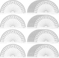 Zonon 100 Pcs 4 Inch Clear Plastic Protractor Bulk Math Protractors Set 180 Degrees Geometry Drafting Tools for Classroom Industry Office Back to School Supplies