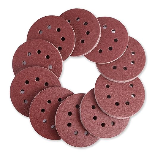 WORKPRO 50-Piece 80 Grit Sanding Discs - 5-Inch 8-Hole Hook and Loop Sandpaper for Random Orbital Sander (Not for Oscillating Tools or Mouse Sander)