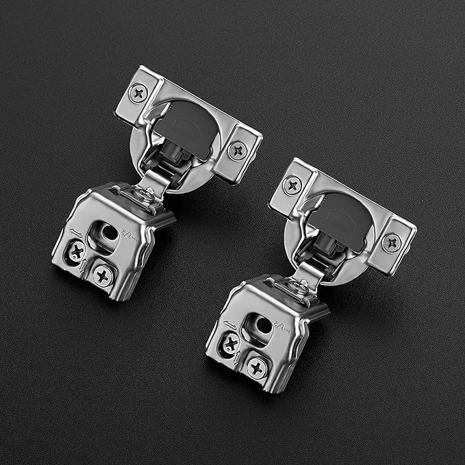 Ravinte 20 Pack 10 Pairs 1-1/2 inch Overlay Soft Close Hinges for Kitchen Cabinet Hinges Satin Nickel Hidden Hinges Stainless Steel Concealed Hinge self Closing