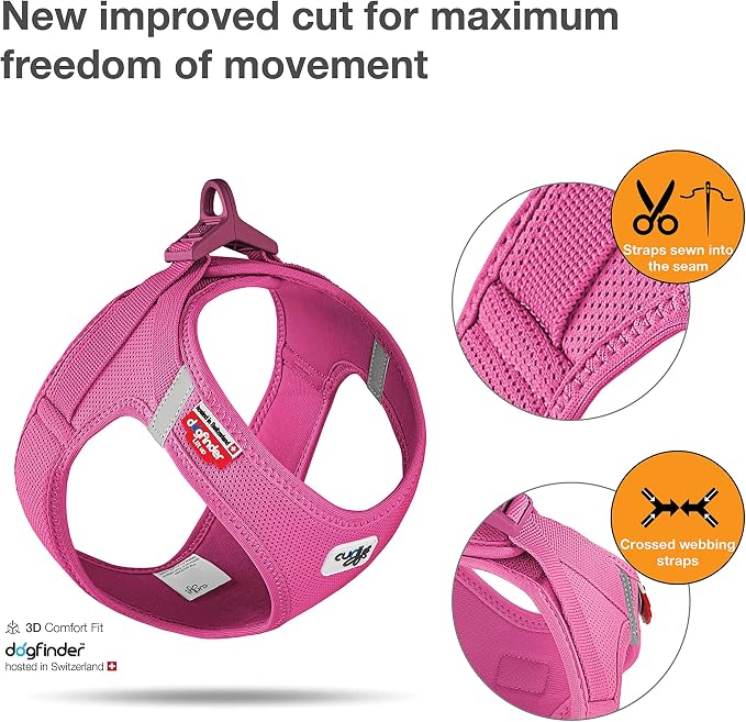 Vest Harness curli Clasp Air-Mesh Fuchsia M