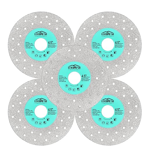 Rock Slab Grinding Disc – 4.5 Inch Glass Cutting Disc 5PCS, Angle Grinder Diamond Blade for Tile Cutting Disc, Tile Grinder Blade for Stone, Marble, Granite, Glass