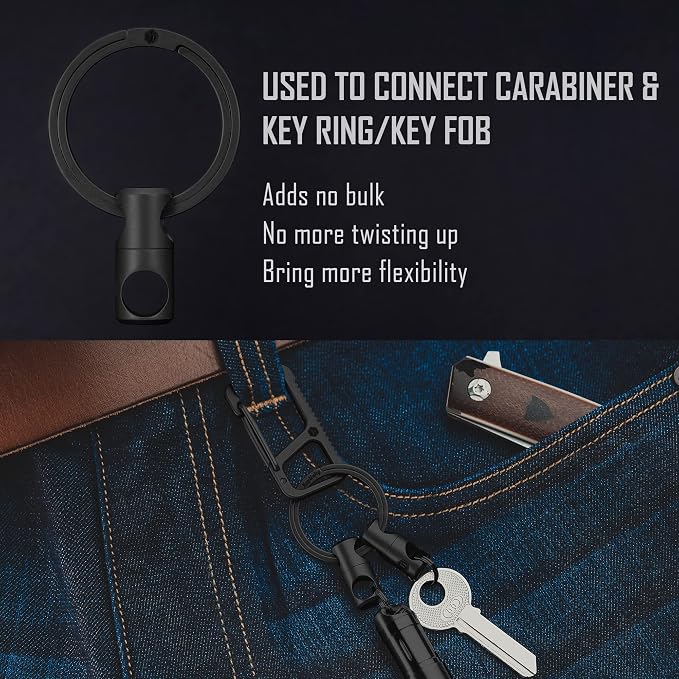 KeyUnity Titanium Swivel Key Ring Keychain Connector