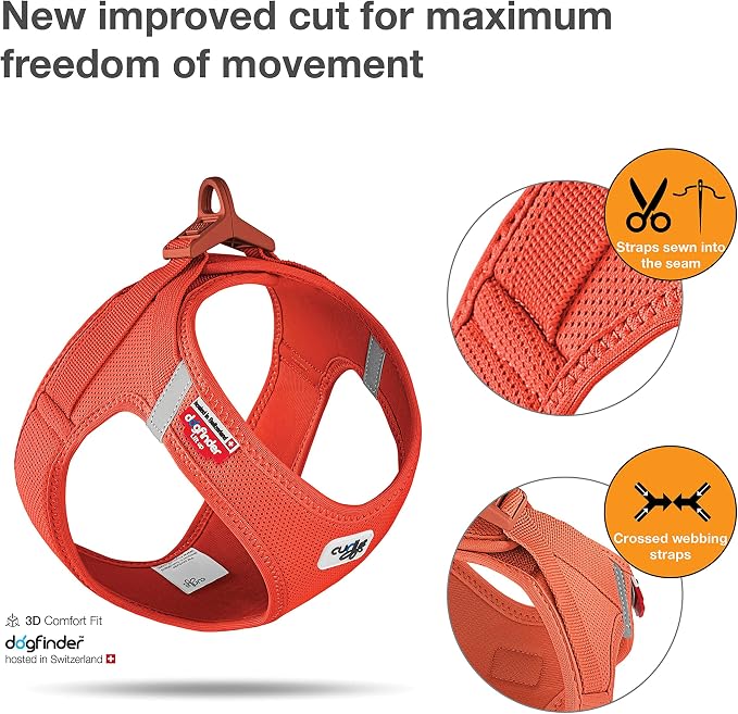 Vest Harness curli Clasp Air-Mesh Sun Orange S