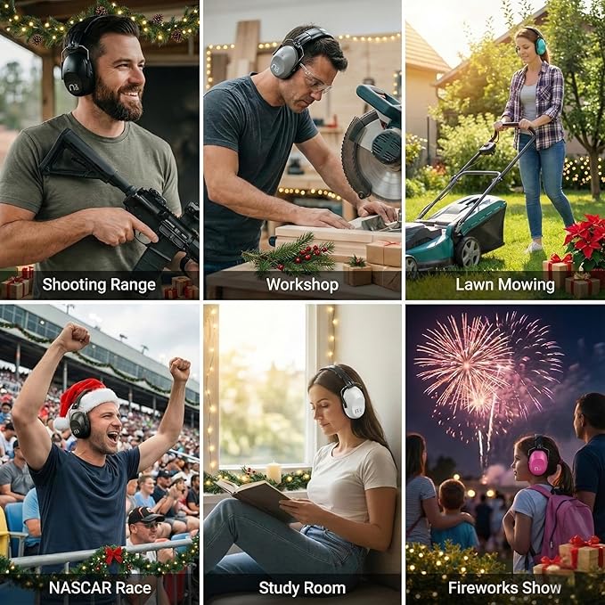 Pro For Sho 34dB NRR Hearing Protection Ear Muffs – Highest NRR Compact Design Ear Protection for Loud Events & Sensory Use