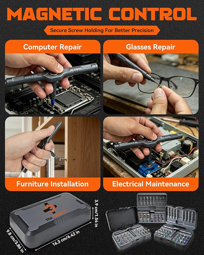 Multi Tool Set, 24 in 1 S2 Steel Magnetic Screwdriver Sets, High Torque with DIY Detachable T Ratchet Handle, Precision Repair for Furniture Assembly, Electrical Appliance, Bicycle (66Pcs)