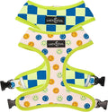 Lucy & Co. Reversible Dog Harness - Water-Repellent Neoprene, Dual-Print Design, Easy Swap Style, Adjustable Comfort Fit - Have a Nice Day Reversible Harness - Large