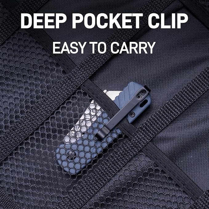 CJRB Boxer Folding Utility Knife, Small EDC Knife with G10 Handle, Includes 10PCS Total Blades(J1967 Blue)