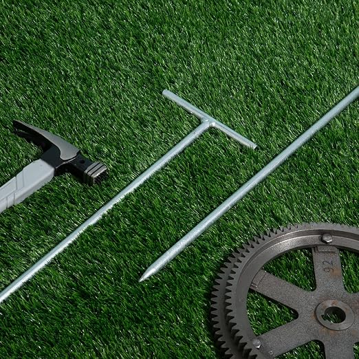 Zonon 2 Pack T-Handle Ground Rod Galvanized 3' L x 1/2" Diameter Ground Rod for Electric Fence Industrial Power Chemical Industry(36 Inch)