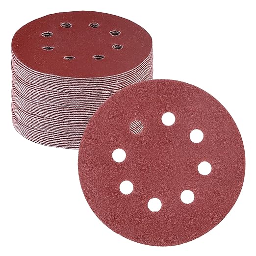 WORKPRO 50-Piece 180 Grit Sanding Discs - 5-Inch 8-Hole Hook and Loop Sandpaper for Random Orbital Sander (Not for Oscillating Tools or Mouse Sander)