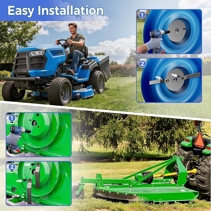 WooFog 7 mm Brush Hog Blades, Bush Hog Blade, Bush Hog Replacement Blades, Skid Steer Brush Cutter Blade, Heavy Duty Ar400 Steel Compatible with Mower King Skidsteer (2-3/8" x 14" x 3/8")