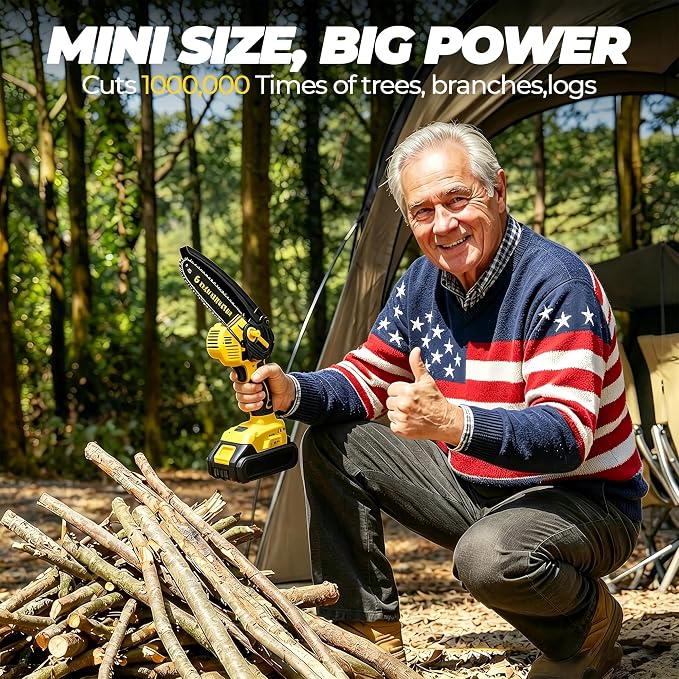 8 Inch Cordless Mini Chainsaw Compatible with Dewalt 20V Max Battery(Only Tool), BESTOOL Brushless High Power Portable Electric Chain Saw for Wood Cutting, Pruning, and Trimming (No Battery)
