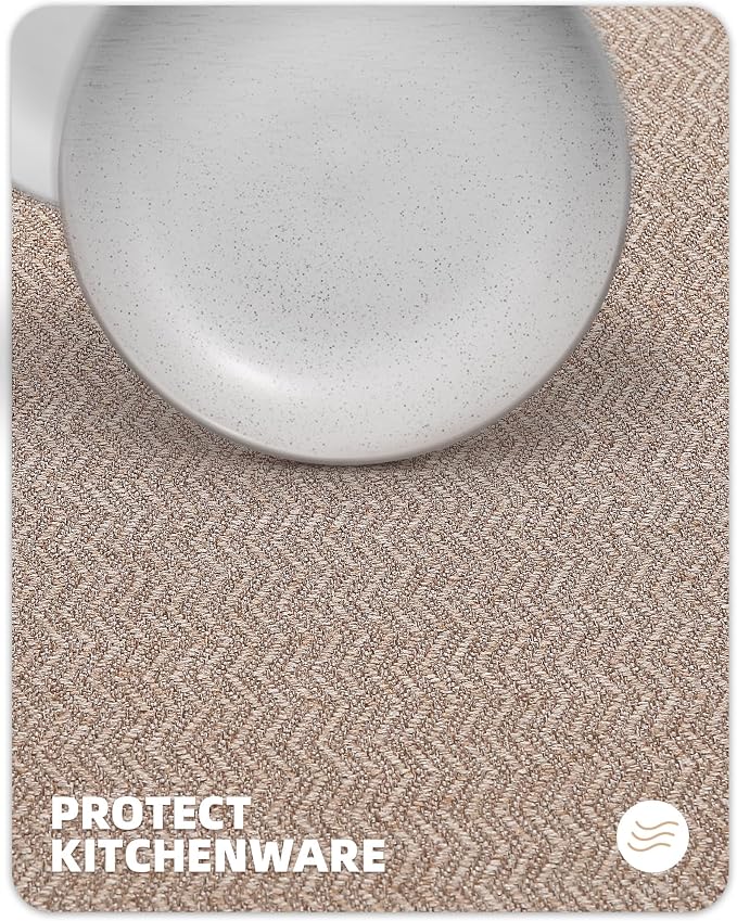 Color&Geometry Kitchen Rugs Kitchen Mats for Floor, 17"X59" Beige Kitchen Rugs Non Slip Washable with Rubber Backing, Low Pile, Quick Dry, Easy Clean Kitchen Runner Rug Kitchen Sink Mat