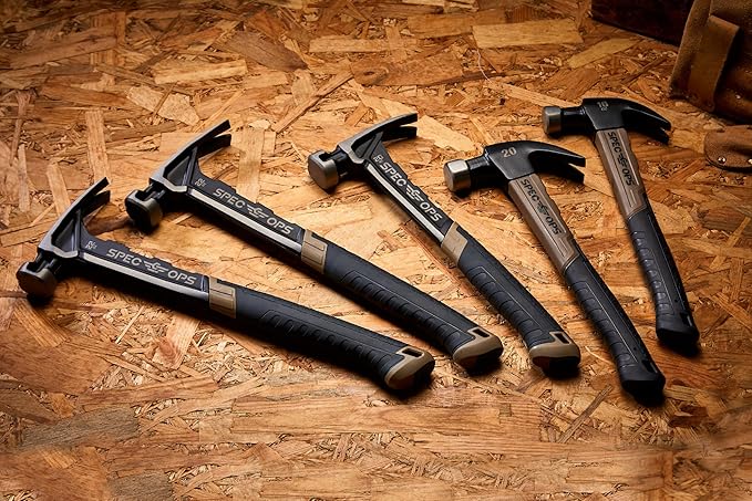 Spec Ops Tools Framing Hammer, 22 oz, Rip Claw, Smooth Face, Soft Mallet Cap, Shock-Absorbing Grip, 3% Donated to Veterans
