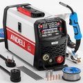 ANDELI 160A MIG Welder, GAS MIG/FLUX MIG/LIFT TIG/STICK 4-In-1 Multiprocess 110V/220V Dual Voltage Welder, LED Digital Display Synergic Control,Gas Gasless Welding Machine With welding rods