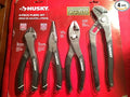 Husky 861461 4 Piece High Leverage Multi-Use Pliers Set with Diagonal, Long Nose, Slip Joint, and Groove Joint Pliers