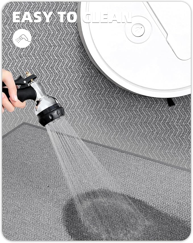 Color&Geometry Kitchen Rugs Kitchen Mats for Floor, 17"X79" Light Grey Kitchen Rugs Non Slip Washable with Rubber Backing, Low Pile, Quick Dry, Easy Clean Kitchen Runner Rug Kitchen Sink Mat