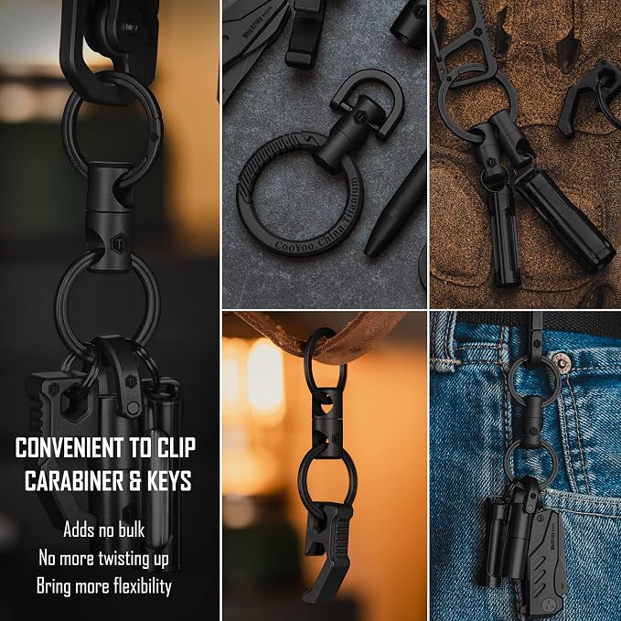 KeyUnity Titanium Swivel Key Ring Keychain Connector
