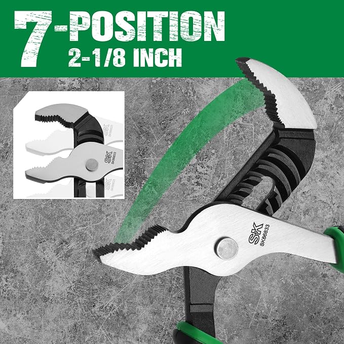 SK 10-Inch Groove Joint Pliers, Water Pump Pliers, Premium CR-V Steel Construction, V-Jaw with Comfortable Grips