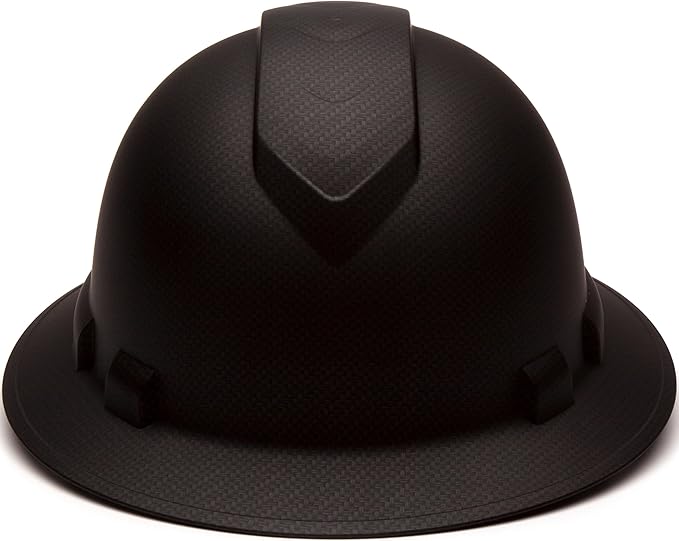 Pyramex Ridgeline Full Brim Hard Hat 4 Point Ratchet Matte Black Graphite Pattern,(Pack of 12)