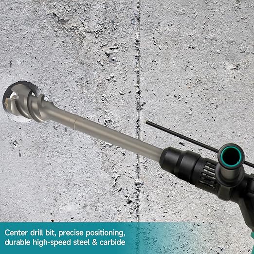 2-1/3 in. Break Through Drill Bit, 2-1/3 in. x 21-2/3 in. Carbide Tipped Hole Saw Bit with Storage Tube, SDS MAX Shank, Tools for Concrete Brick Stone and Other Masonry Construction Material
