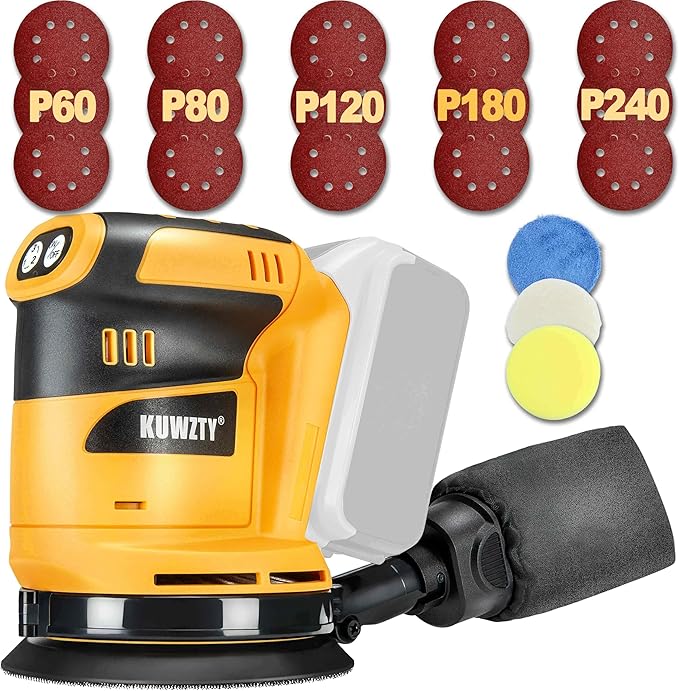 Random Orbital Sander for DEWALT 20v Battery, 5-Inch Variable Speed Orbital Hand Sander with Dust Collector for Sanding and Polishing (Tool Only,No Battery)