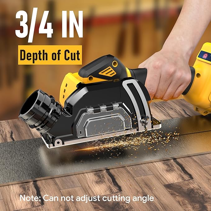 Cordless Cut Off Tool Compatible With DeWalt 20V MAX Battery(NO Battery) 3" Brushless Mini Circular Saw with Blades,19000RPM,Removable Dust Cover for Metal/Wood/Tile/Plastic