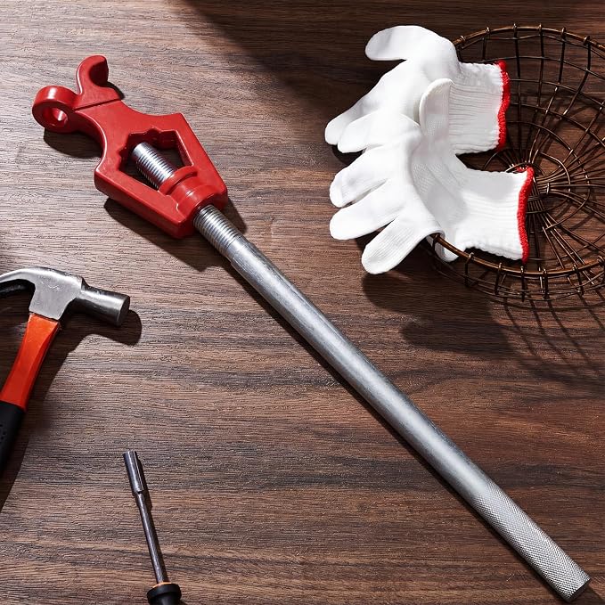 Tandefio 1 Pcs Fire Hydrant Wrench, Pentagon 1-3/4" /square 1-1/4", Red | Adjustable Hydrant Key for Utility Crews, Multifunctional Hydrant Wrench for Tightening Fire Nuts Tightening Water Pipes