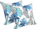 LVTXIII Outdoor Throw Pillows, Decorative Throw Pillows with Inserts, 16"x16" Square Pillows for Bed, Couch, Sofa and Patio Furniture, Set of 2, Clemens Noir Blue