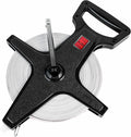 Champion Sports Open Reel Measuring Tapes – Durable Hand Crank with Metal Spike, Dual-Sided Feet & Meters, Perfect for Track & Field and Long Jump, 300 Feet/90 Meters