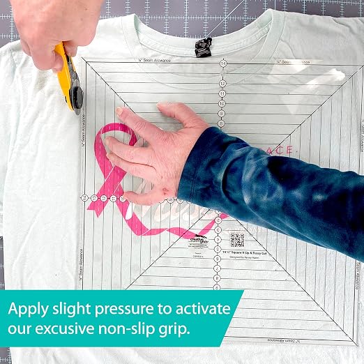 Creative Grids 12-1/2in Square It Up or Fussy Cut Square Quilting Ruler – CGRSQ12 – Made in USA, Non-Slip Grip Acrylic Quilting, Sewing, Crafting, Patchwork Ruler & Template