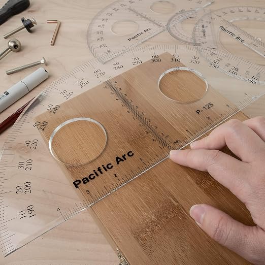 Pacific Arc's 4 Inch Plastic Protractor Clear Ruler