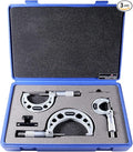 Accusize Industrial Tools 0-3 inch x .0001'' Ultra-Precision M-Type Outside Micrometers Carbide Tipped 3 Pc Set, EG00-0903
