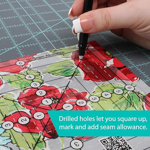 Creative Grids 8-1/2in Square It Up or Fussy Cut Square Quilting Ruler – CGRSQ8 – Made in USA, Non-Slip Grip Acrylic Quilting, Sewing, Crafting, Patchwork Ruler & Template