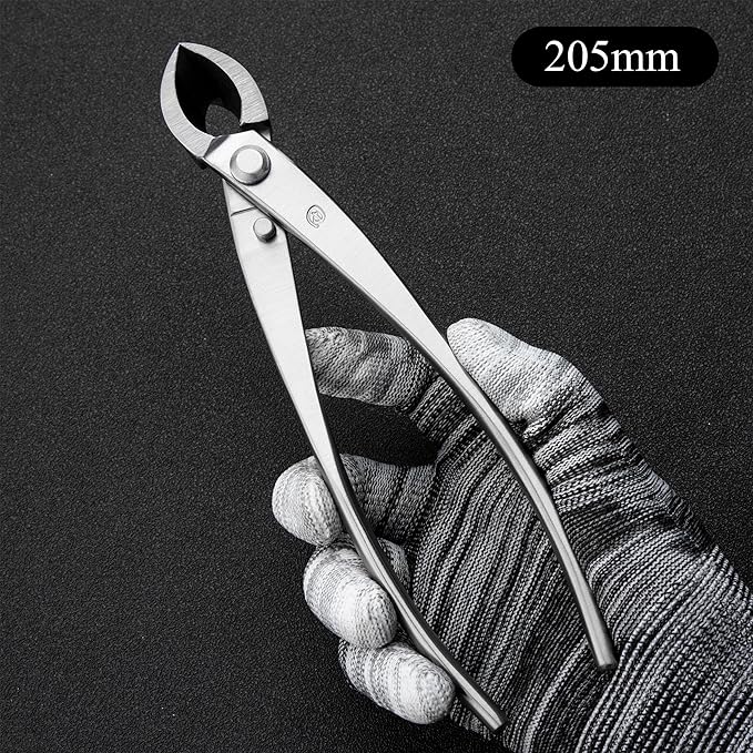 Bonsai Tools 5-Piece Alloy Steel Bonsai tool Kit In Cluding 210mm Long Handle Scissors / 205mm Branch Cutter / 205mm Knob Cutter / 200mm Straight Root Hook/Tweezers (NBK5-01)