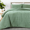 HOMBYS Oversized King Boho Comforter Set 120x120, Sage Green Tufted Jacquard Geometry Bedding Comforter for King Bed, Shabby Chic Bed Sets with 2 Matching Pillow Cases
