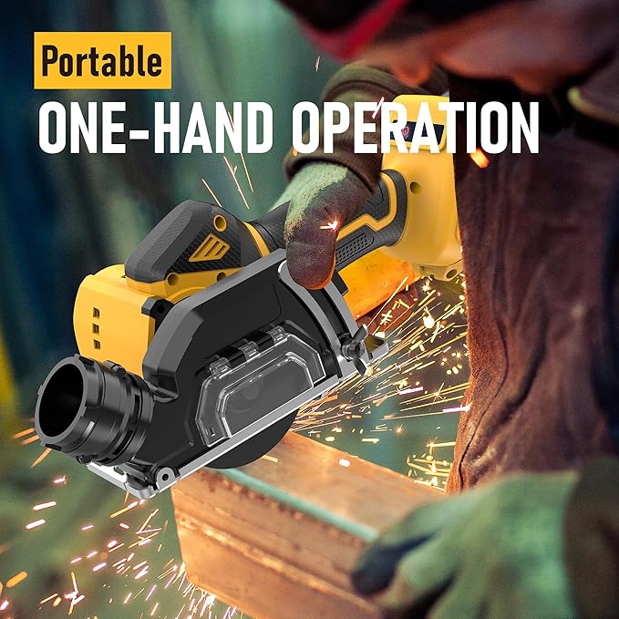 Cordless Cut Off Tool Compatible With DeWalt 20V MAX Battery(NO Battery) 3" Brushless Mini Circular Saw with Blades,19000RPM,Removable Dust Cover for Metal/Wood/Tile/Plastic
