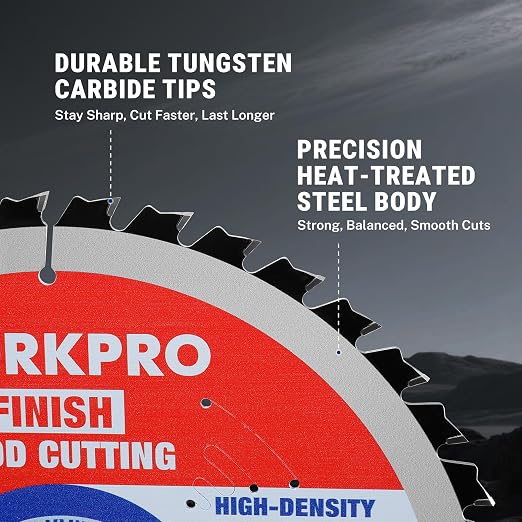 WORKPRO 6-1/2 Inch Woodworking Circular Saw Blades, 18T/24T Framing & Fast Ripping, Thin Kerf, Carbide Tipped, ATB Tooth, 2-Pack