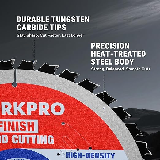 WORKPRO 7-1/4 Inch Woodworking Circular Saw Blades, 24T Framing & Fast Ripping, Thin Kerf, Carbide Tipped, ATB Tooth, 3-Pack