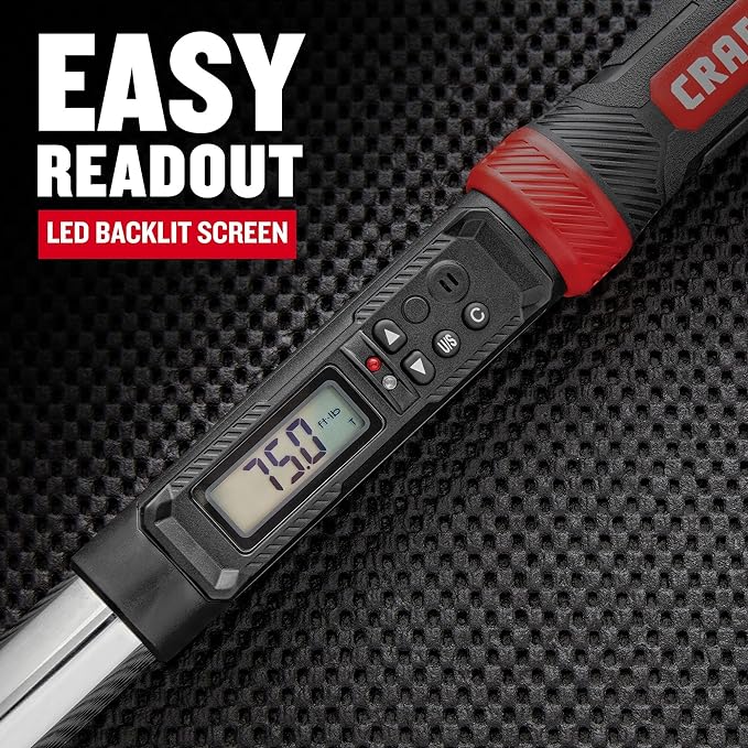 CRAFTSMAN Digital Torque Wrench, 1/2-Inch, 50-250 FT-LB, CMMT99436 | SAE