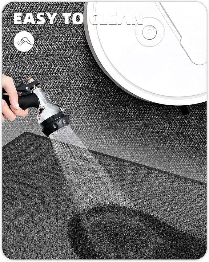 Color&Geometry Kitchen Rugs Kitchen Mats for Floor, 17"X59" Dark Grey Kitchen Rugs Non Slip Washable with Rubber Backing, Quick Dry, Low Pile, Easy Clean Kitchen Runner Rug Kitchen Sink Mat