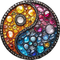Delobil Puzzles for Adults 200 Pieces, 5MM Thick Colorful Crystal Yin-yang Wooden Puzzles, Gemstones Jigsaw Puzzles for Adults and Kids, Family Game Gift 11.2 * 11.2Inch