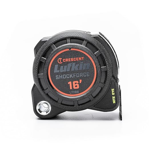Crescent Lufkin 1-3/16" x 16' Shockforce Nite Eye G1 Dual Sided Tape Measure - L1116B