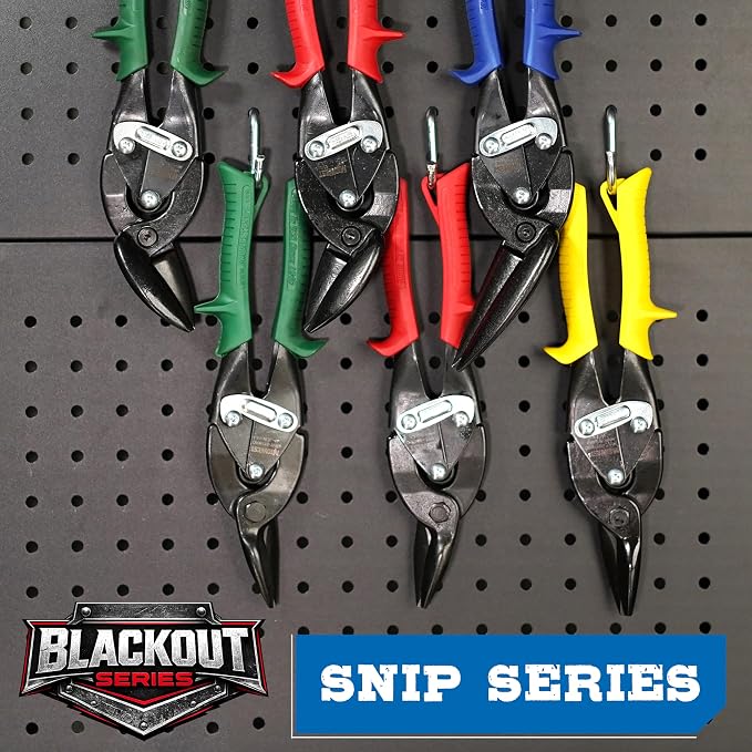 MIDWEST Blackout Series Aviation Snip - Left Cut Offset Tinner Shears, Made in the USA - MWT-6510LO