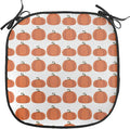 Lunarable Autumn Pumpkin Chair Seating Cushion, Simplistic Halloween Fruit Pattern on Plain Backdrop, Anti-Slip Seat Padding for Kitchen & Patio, 16"x16", Burnt Orange Green Brown